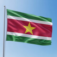 Obraz premium Suriname Flag with Golden Star