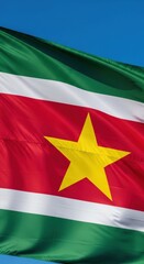 Obraz premium Suriname Flag with Golden Star