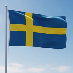 Obraz premium Swedish Flag in Bright Sunlight