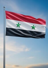 Naklejka premium Syrian Flag Waving Outdoors