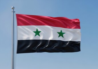 Naklejka premium Syrian Flag Waving Outdoors