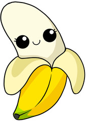Detailed 3d render of a cheerful banana fruit mascot isolated high resolution transparent png photo