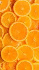 Bright Yellow oranges Slices Background Texture
