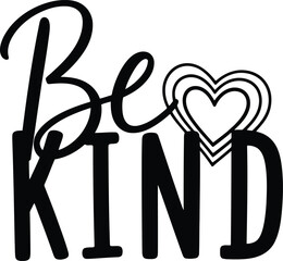 Be kind inspirational quote with heart symbol