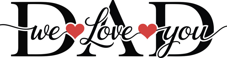 Heartfelt message for Dad with loving words and hearts