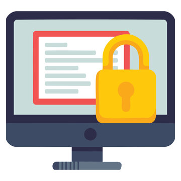 Vector illustration icon representing secure website concept, suitable for cybersecurity themes, protected online services and trust focused design materials