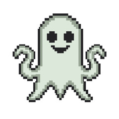 Fototapeta premium Cute Ghost Character Vector Icon