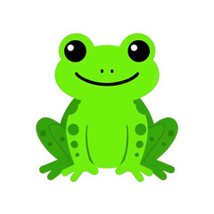 Obraz premium Cute Smiling Frog Vector Icon