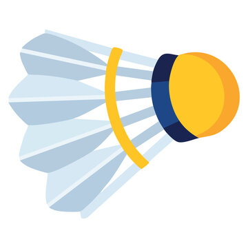Vector illustration of badminton birdie icon in flat design style perfect for sports training competition recreation and badminton related creative projects
