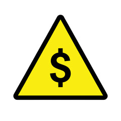 Obraz premium Dollar Sign Warning Triangle Vector Icon