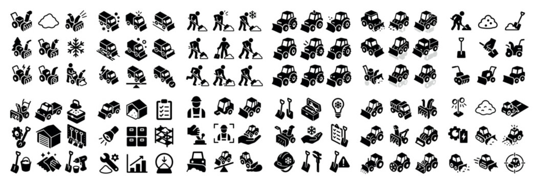 Construction and farming icons collection