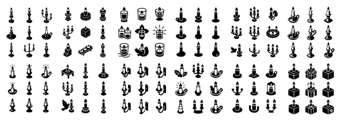 Obraz premium Isometric candle icons collection