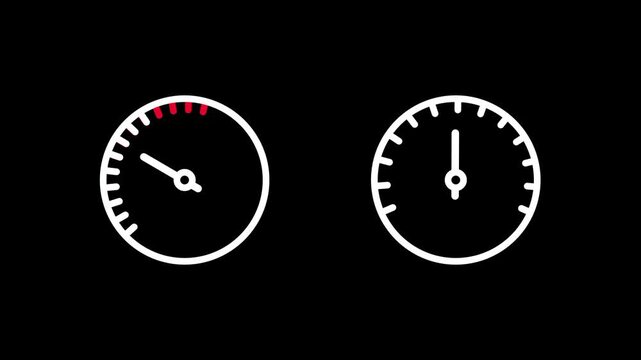 Two dashboard gauges are displayed side by side to represent a full instrument cluster for monitoring a trip