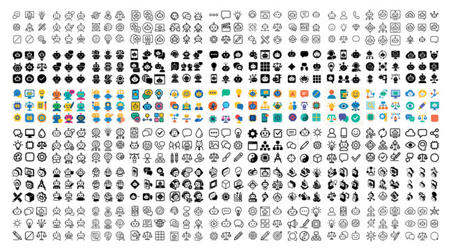 Comprehensive chatbot and ai icon collection