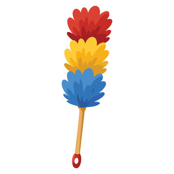Vector isolated illustration of feather duster ideal for cleaning equipment household chores dusting tools and home maintenance themed artwork