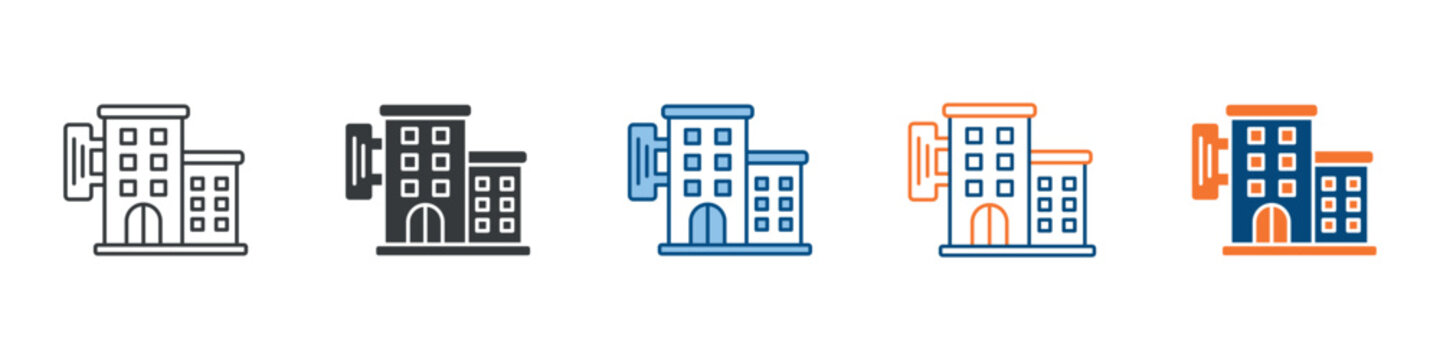 Hotel Icon Set Multiple Style Collection