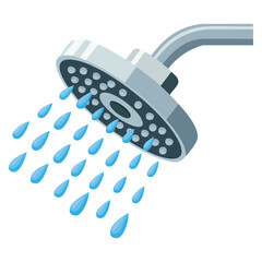 Obraz premium Vector isolated illustration of shower head suitable for bathroom plumbing hygiene water supply and home interior graphics