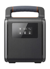 Obraz premium Portable online UPS with a handle on top and a digital display.