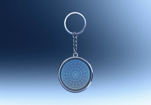 Round Metal Keychain Mockup