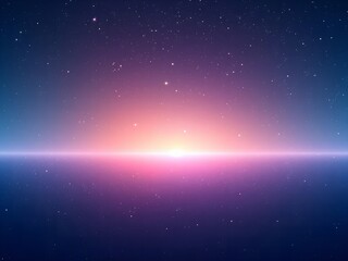 Fototapeta premium Vibrant Sunrise over Earth's Horizon in Deep Space with Stars and Cosmic Glow