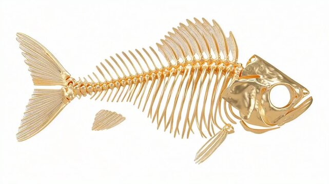 fish skeleton isolated on white