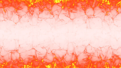 上下が燃えているの炎の枠のエフェクト背景。背景が透過しているPNG画像。