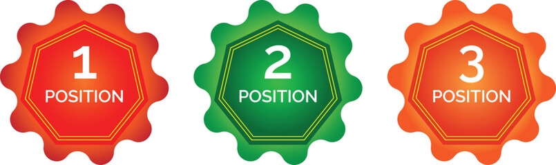 Winner Ranking Badges Set First Second Third Place Award Labels Vector Collection