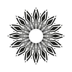 Abstract Radial Geometric Pattern in Flower Shape. Decorative Design Element. 