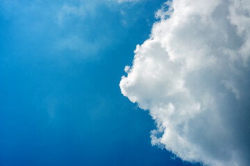 Bright Blue Sky with White Cloud Natural Background
