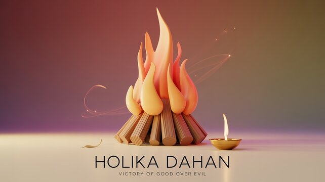 Holika Dahan Festival Bonfire Celebration of Holi