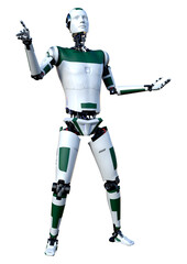 Fototapeta premium 3D Rendering Male Robot on White