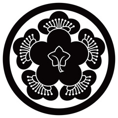 家紋です。中輪に六つ梅といいます。