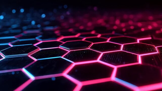 Hexagonal pattern with glowing lines