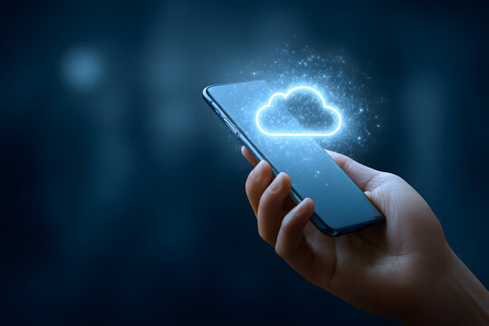 Handheld mobile phone transmitting cloud data