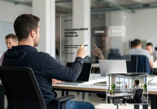 Glassy Augmented Reality (AR) Display Mockup