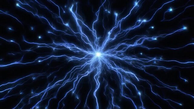 Blue sparks scattering minimal static bursts frame tearing futuristic cinematic surreal ethereal ambience cascading softly glowing abstract unique style seamless ultra realistic loop