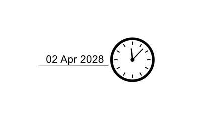 Time and date calendar clock icon illustration. Schedule, time management clock. 