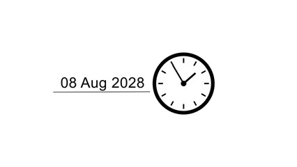 Time and date calendar clock icon illustration. Schedule, time management clock. 