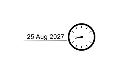 Time and date calendar clock icon illustration. Schedule, time management clock. 