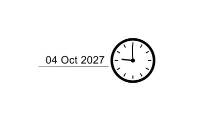 Time and date calendar clock icon illustration. Schedule, time management clock. 