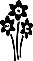 3本の水仙の花ベクターイラスト