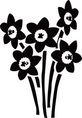 5本の水仙の花ベクターイラスト