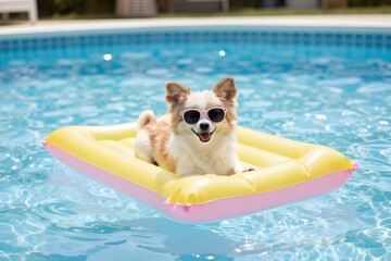 dog in pool