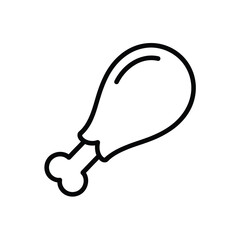 Chicken leg icon simple outline drawing of cooked poultry part