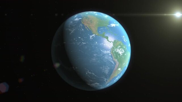 Location and map of Peru on the surface of the earth at day.