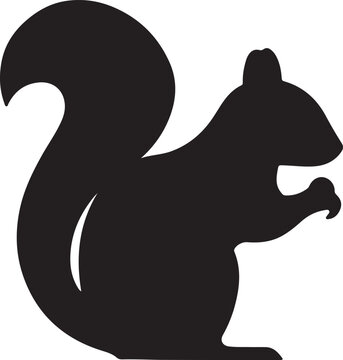 Squirrel silhouette: A stark silhouette of a squirrel against a clean background, conveying simplicity and elegance.