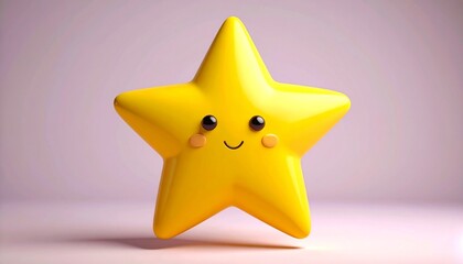 Adorable Yellow Star Character with a Sweet Smile and Rosy Cheeks.