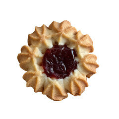 Shortbread cookie with red jam filling