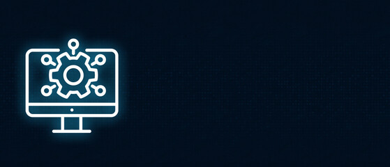 System Integration Icon &ndash; Gear with Network Nodes