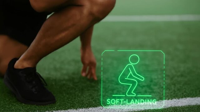 Soft landing exercise physical therapy knee acl meniscus rehab return to sport drill on turf field for safer recovery training